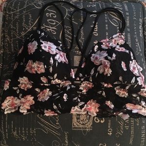 PINK VS lace triangle bralette